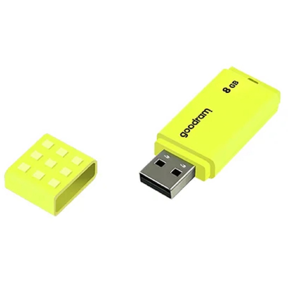 USB ფლეშ მეხსიერება GoodRam UME2-0080Y0R11, 8GB, USB 2.0, Yellow