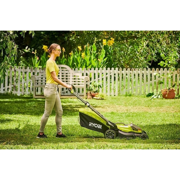 გაზონის საკრეჭი Ryobi RY18LMX40A-0 ONE+, 18V, Electric Lawn Mower, Green