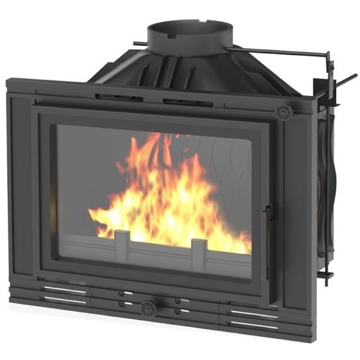 შეშის ღუმელი Vezuvi Everest V10, 75m², Wood Stove, Black