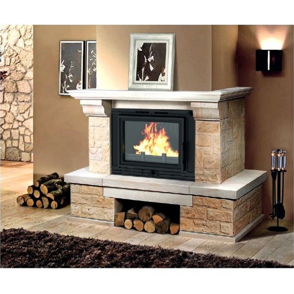 შეშის ღუმელი Vezuvi Everest V10, 75m², Wood Stove, Black