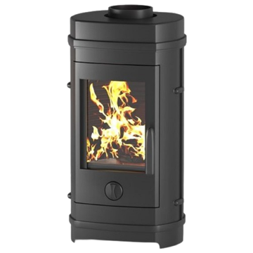 Vezuvi Everest F7, 50m², Wood Stove, Black