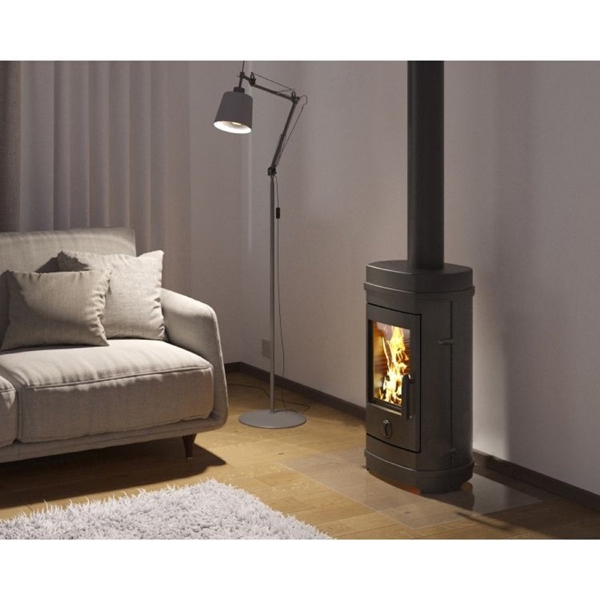 შეშის ღუმელი Vezuvi Everest F7, 50m², Wood Stove, Black