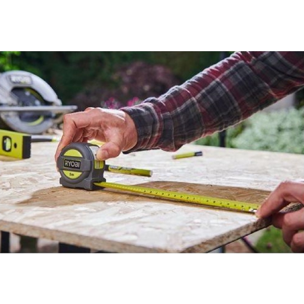 Ryobi RTM5M-WT, 5M, Measuring Tape, Green/Black