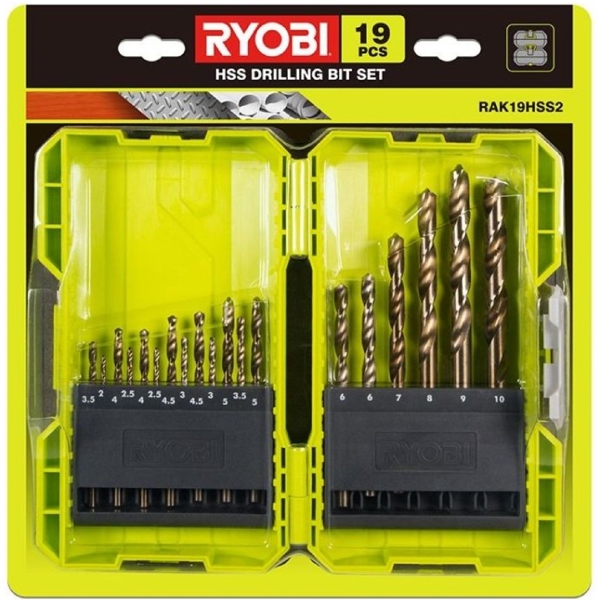 Ryobi RAK19HHS2 HSS, 19Pcs, Tool Set, Green