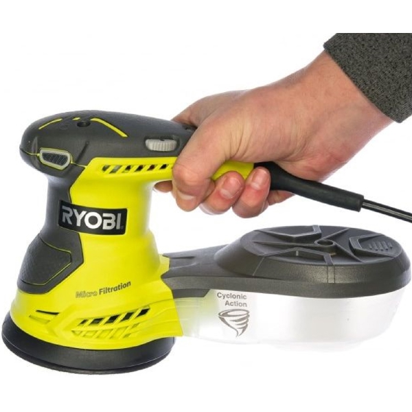 ექსცენტრიული სახეხი Ryobi ROS300, 300W, 125mm, 12000Rpm, Yellow/Black