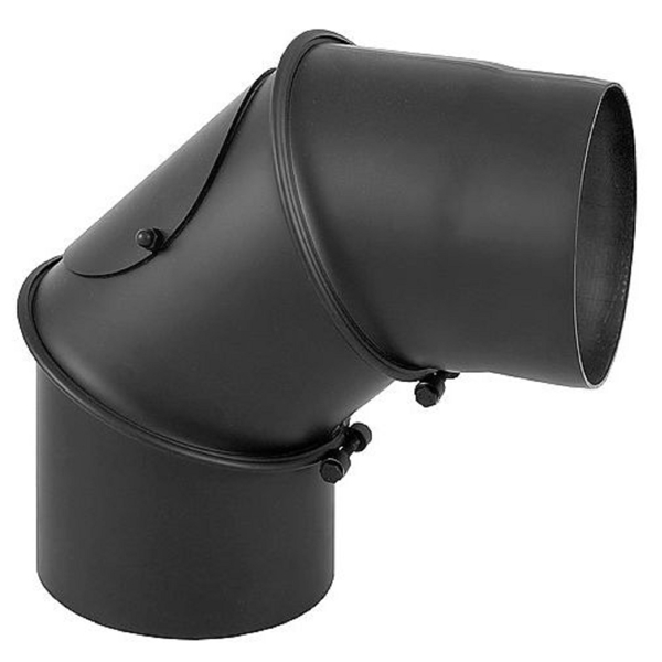 საკვამურის მუხლი Darco 90° D-150, Chimney Elbow, Black