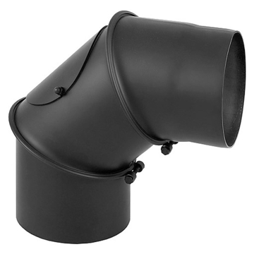 საკვამურის მუხლი Darco 90° D-130, Chimney Elbow, Black