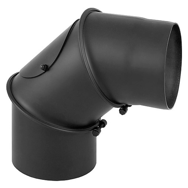 Darco 90° D-130, Chimney Elbow, Black