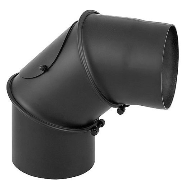 Darco 90° D-120, Chimney Elbow, Black