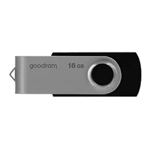 USB ფლეშ მეხსიერება GoodRam UTS2-0160K0R11, 16GB, USB 2.0, Black