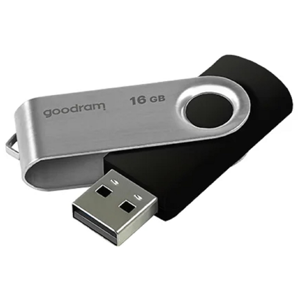 USB ფლეშ მეხსიერება GoodRam UTS2-0160K0R11, 16GB, USB 2.0, Black