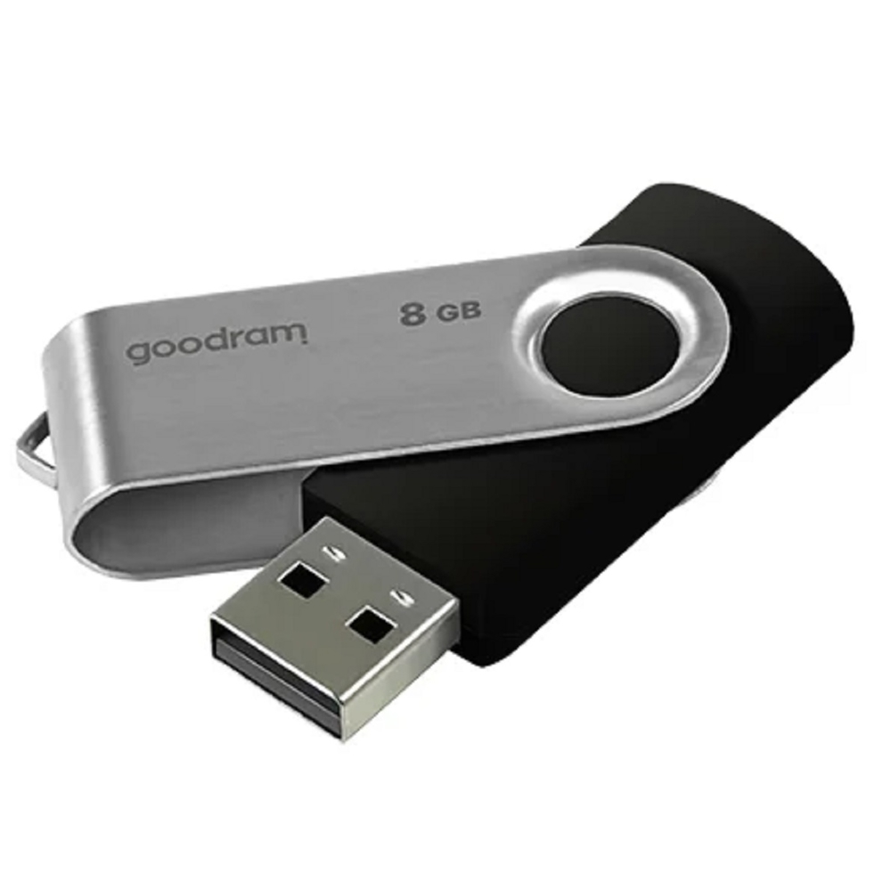 USB ფლეშ მეხსიერება GoodRam UTS2-0080K0R11, 8GB, USB 2.0, Black