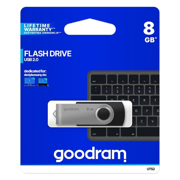 GoodRam UTS2-0080K0R11, 8GB, USB 2.0, Black	