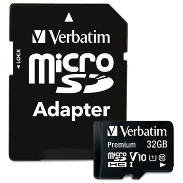 Verbatim 044083, 32GB, MicroSDHC, C10, UHS-I, U1, Black