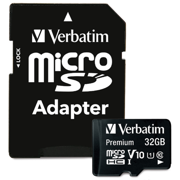 მეხსიერების ბარათი Verbatim 044083, 32GB, MicroSDHC, C10, UHS-I, U1, Black