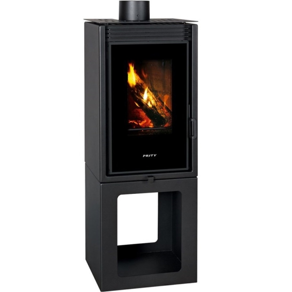 შეშის ღუმელი Prity PMV-TV, Wood Stove, Black