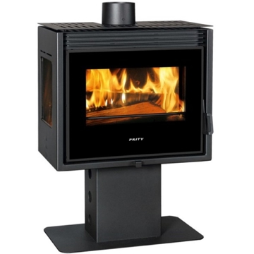 შეშის ღუმელი Prity PM3L-TV, Wood Stove, Black