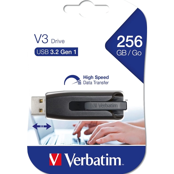 Verbatim 49168, 256GB, USB 3.2, Black	