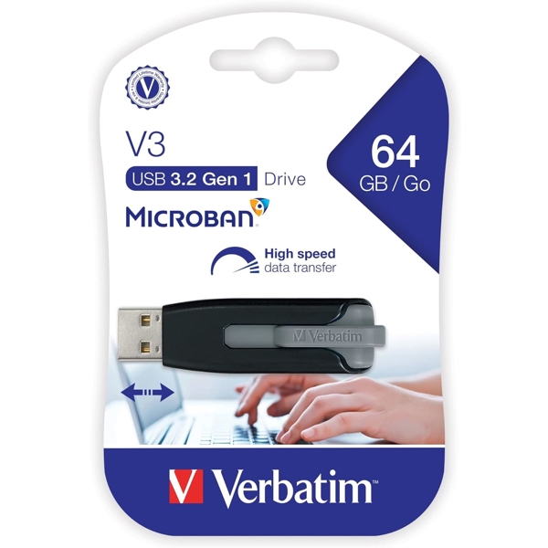 Verbatim 49174, 64GB, USB 3.2, Black