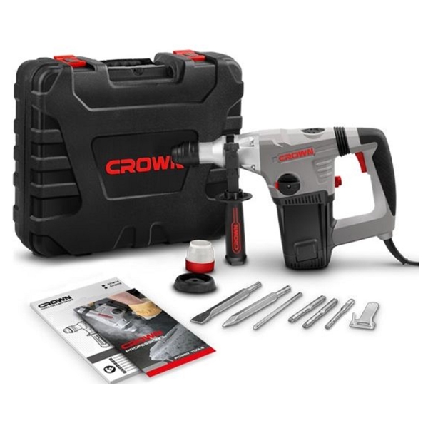 პერფორატორი Crown CT18114, 850W, 800Rpm, 4.2J, Black/Grey