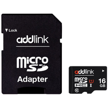 Addlink ad16GBMSH310A, 16GB, MicroSDHC, C10, UHS-I, U1, Black