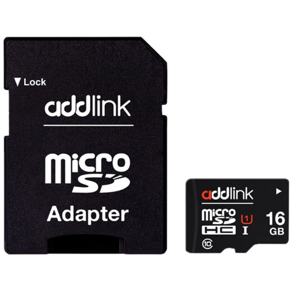 მეხსიერების ბარათი Addlink ad16GBMSH310A, 16GB, MicroSDHC, C10, UHS-I, U1, Black