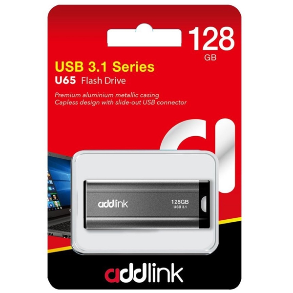 USB ფლეშ მეხსიერება Addlink ad128GBU65G3, 128GB, USB 3.1, Grey