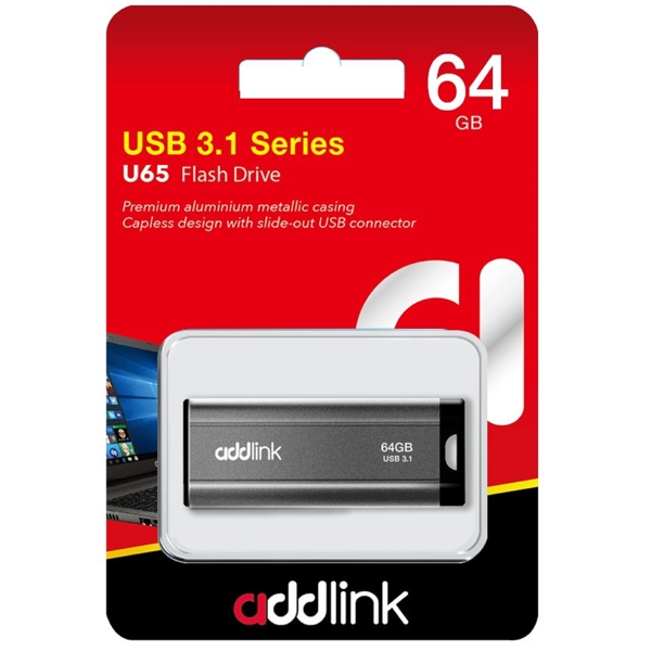 Addlink ad64GBU65G3, 64GB, USB 3.1, Grey