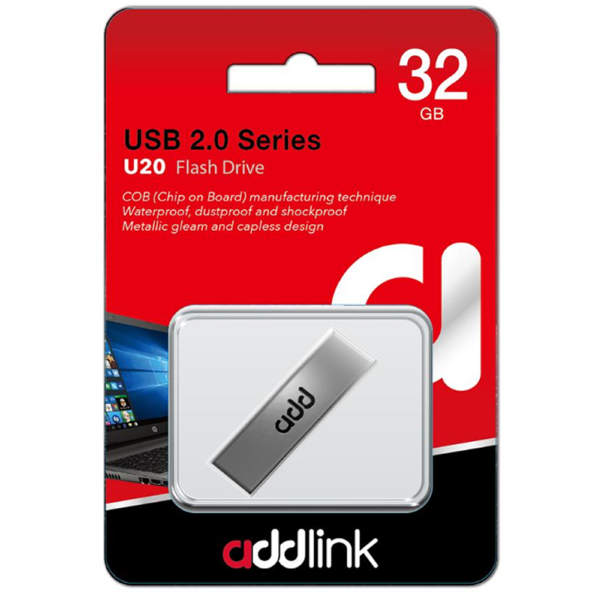 USB ფლეშ მეხსიერება Addlink ad32GBU20T2, 32GB, USB 2.0, Titanium