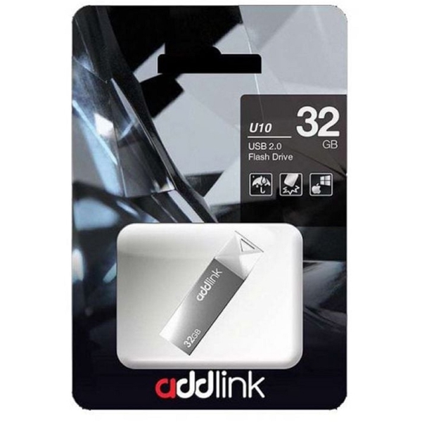 USB ფლეშ მეხსიერება Addlink ad32GBU10G2, 32GB, USB 2.0, Grey