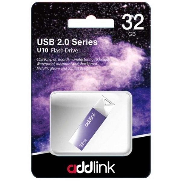 USB ფლეშ მეხსიერება Addlink ad32GBU10V2, 32GB, USB 2.0, Violet