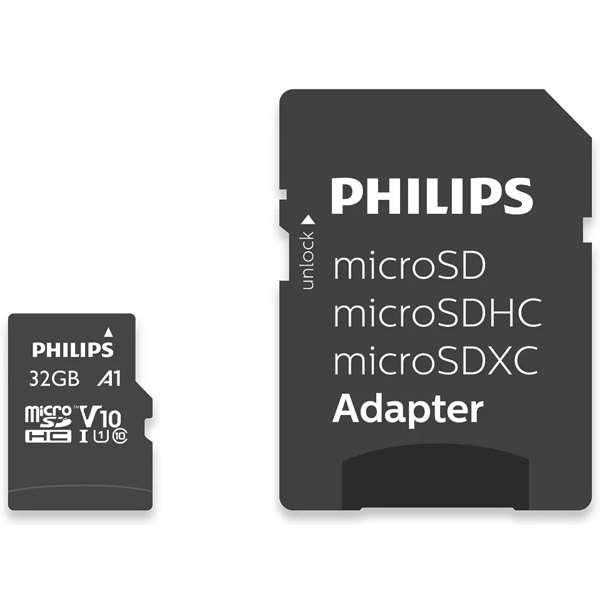 Philips FM32MP45B/00, 32GB, MicroSDHC, C10, UHS-I, U1, Black