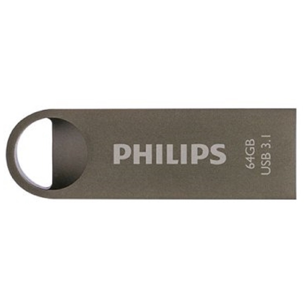 USB ფლეშ მეხსიერება Philips FM64FD165B/00, 64GB, USB 3.1, Grey