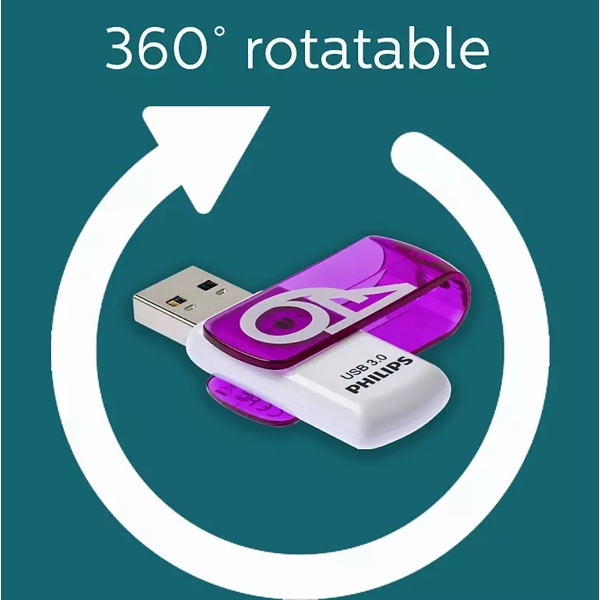 Philips FM64FD00B/00, 64GB, USB 3.0, Purple