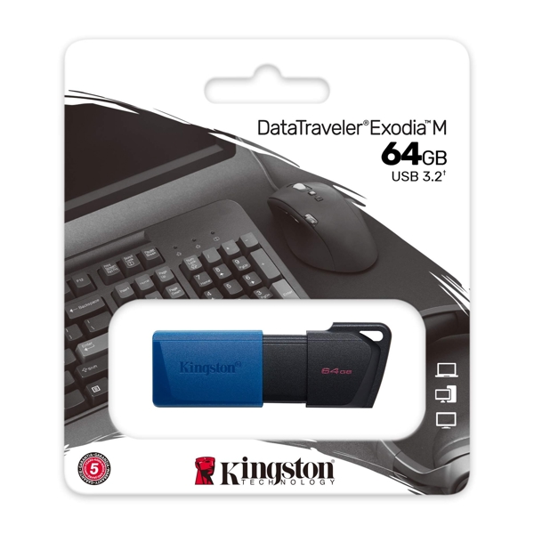 USB მეხსიერების ბარათი Kingston DTXM/64GB SB 3.2 Type-A Gen1 DT Exodia M Black Blue