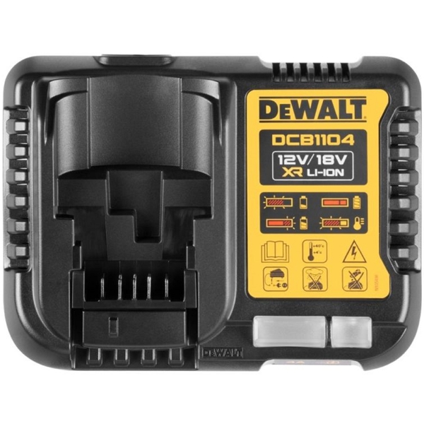 აკუმულატორის დამტენი DeWalt DCB1104-QW, 2Ah, 18V, Battery Charger