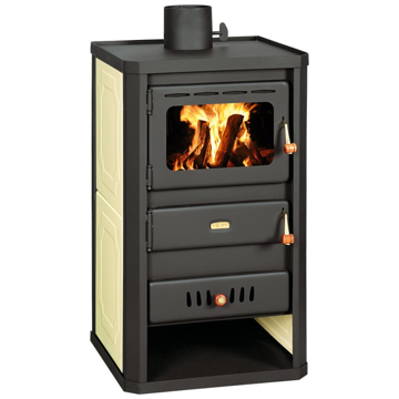 შეშის ღუმელი Prity S2 W10 14kW, Wood Stove, Black/White