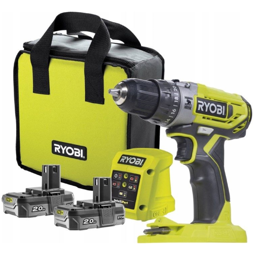 სახრახნისი Ryobi R18PD2-220S ONE+, 400Rpm, Black/Green