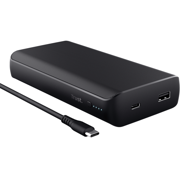 Trust 23892 Laro, 20000mAh, USB Type-C, Power Bank, Black