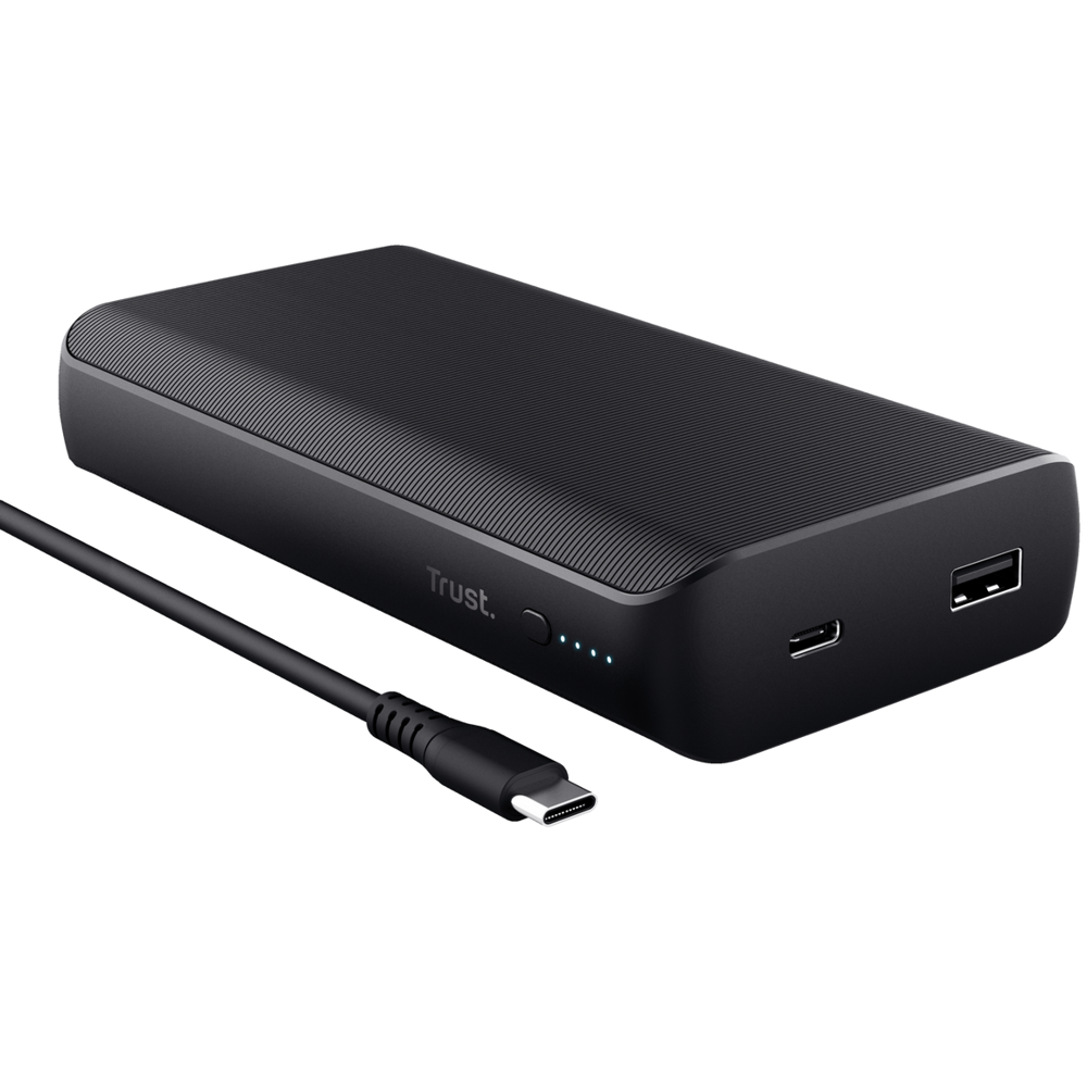 Trust 23892 Laro, 20000mAh, USB Type-C, Power Bank, Black