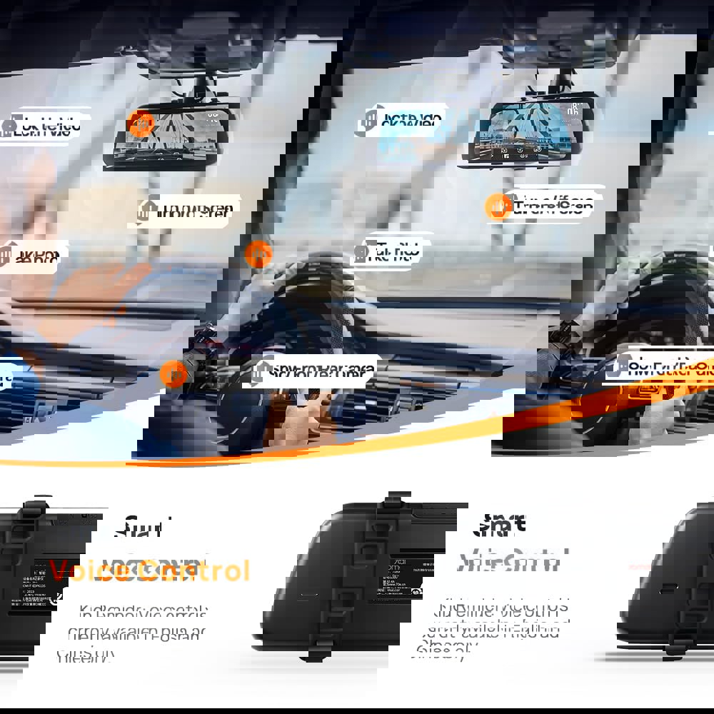 მანქანის ვიდეო რეგისტრატორი Xiaomi 70Mai S500 + RC13, 5MP, 3K, Built In WiFi, 138°, Rearview Dash Cam, Black