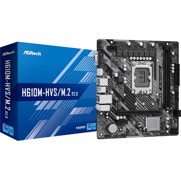 ASRock H610M-HVS/M.2_R2.0, LGA 1700, DDR4, DIMM, 64GB