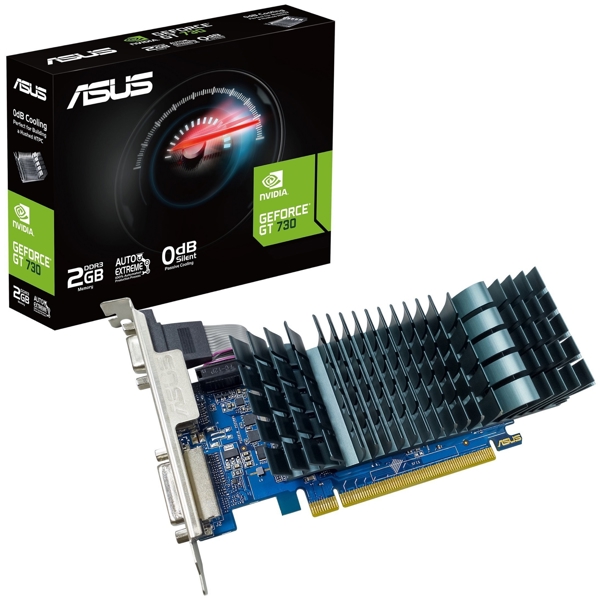 Asus 90YV0HN0-M0NA00 GT730-SL-2GD3-BRK-EVO, Gaming GT730, 2GB, 64bit, HDMI, DVI-D, VGA, Silver