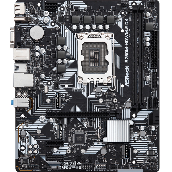 დედა დაფა ASRock B760M-HDV/M.2_D4, LGA1700, DDR4, DIMM, 64GB