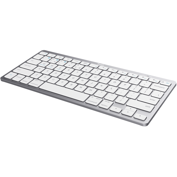 Trust 24651, Wireless, USB, Bluetooth, Keyboard, Silver