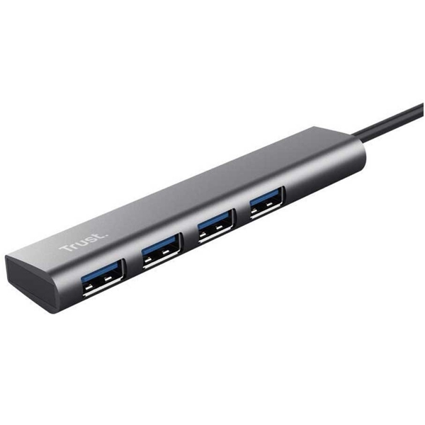 USB ჰაბი Trust 24947 Halyx, USB 3.2, USB-A, Hub, Grey