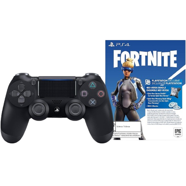 Sony PlayStation Dualshock 4 V2 BK+INC Fortnite, Controller For PlayStation 4, Wireless, Black