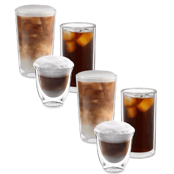 ჭიქების ნაკრები DeLonghi DLSC326, 270ml, 300ml, 480ml, 6Pcs Glasses Set