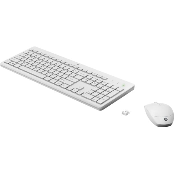 კლავიატურა + მაუსი HP 3L1F0AA 230, Wireless, USB, Keyboard And Mouse, White