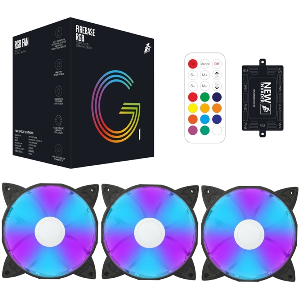 1STPLAYER 1STPLR-G1, RGB, 120mm, 1300RPM, Cooler, Black